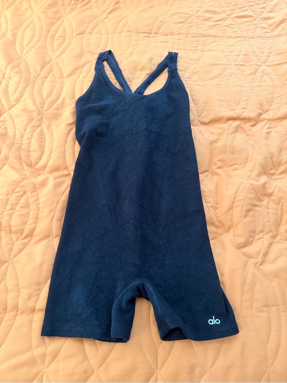 Alo Black One-Piece Terry Cloth Jumper Romper Onesie XS/S